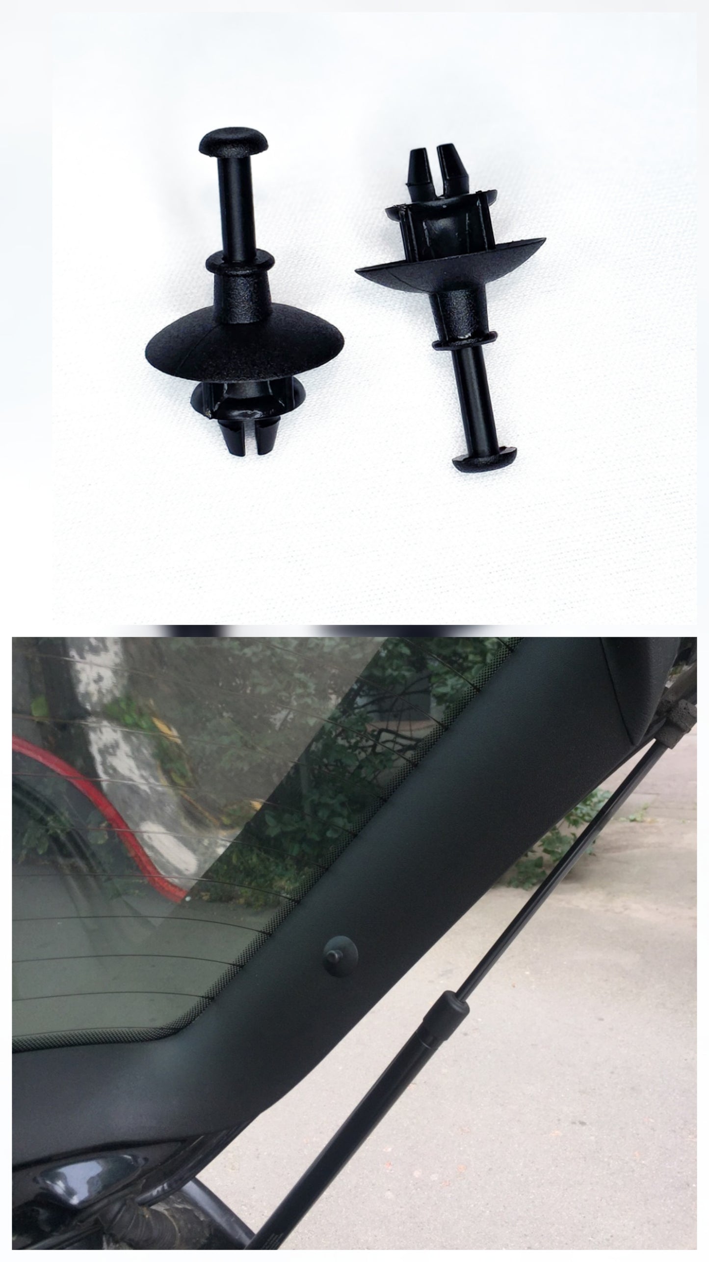 Par de suporte da corda do tampão porta malas. preto