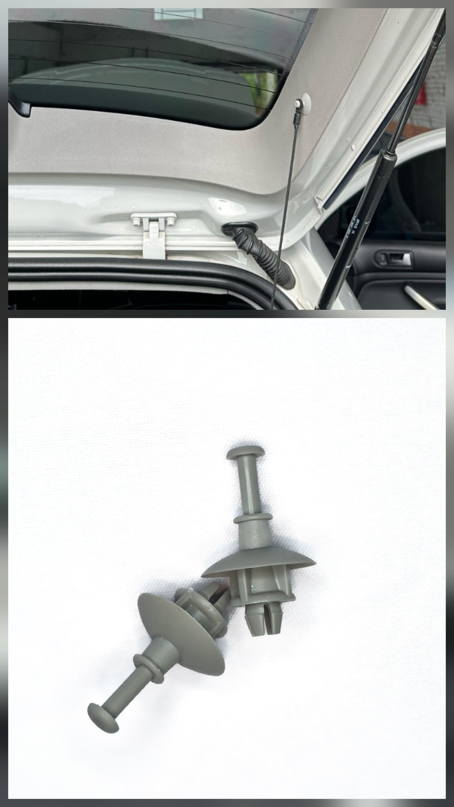 1 Suporte da corda do tampão porta malas. Cinza