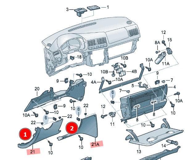 Par de cabamento Inferior da Coluna De Direção Golf/bora