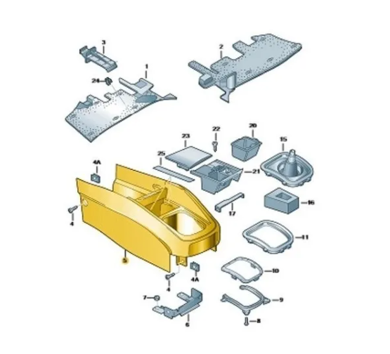 Console Central do Cambio, Original Vw Bora e Golf mk4 e mk4,5 - 1J1863201L2QL