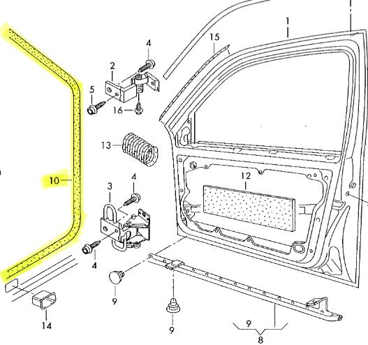 Vedação de porta, Dianteira, direito, PASSAGEIRO