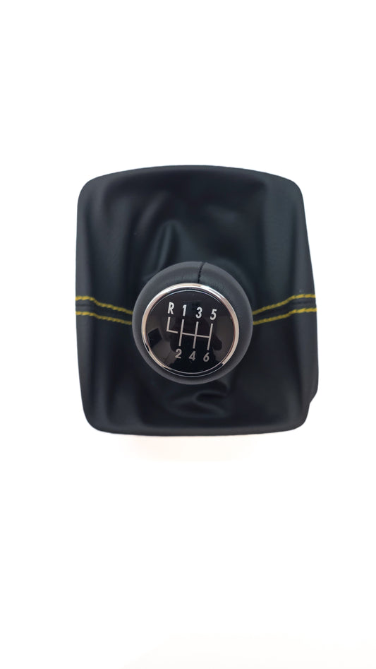 Manopla Polo 9n/9N3 original vw, costura amarela 6 marchas